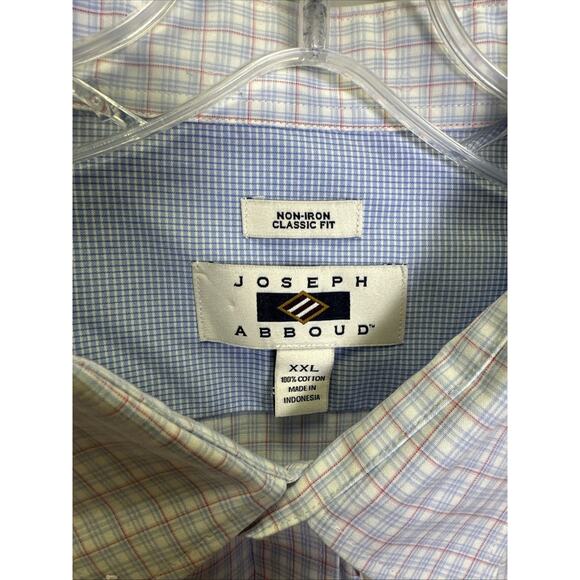 Joseph‎ Abboud Non-Iron Classic Fit Button Down Shirt XXL Cotton Preppy Work - Picture 3 of 6